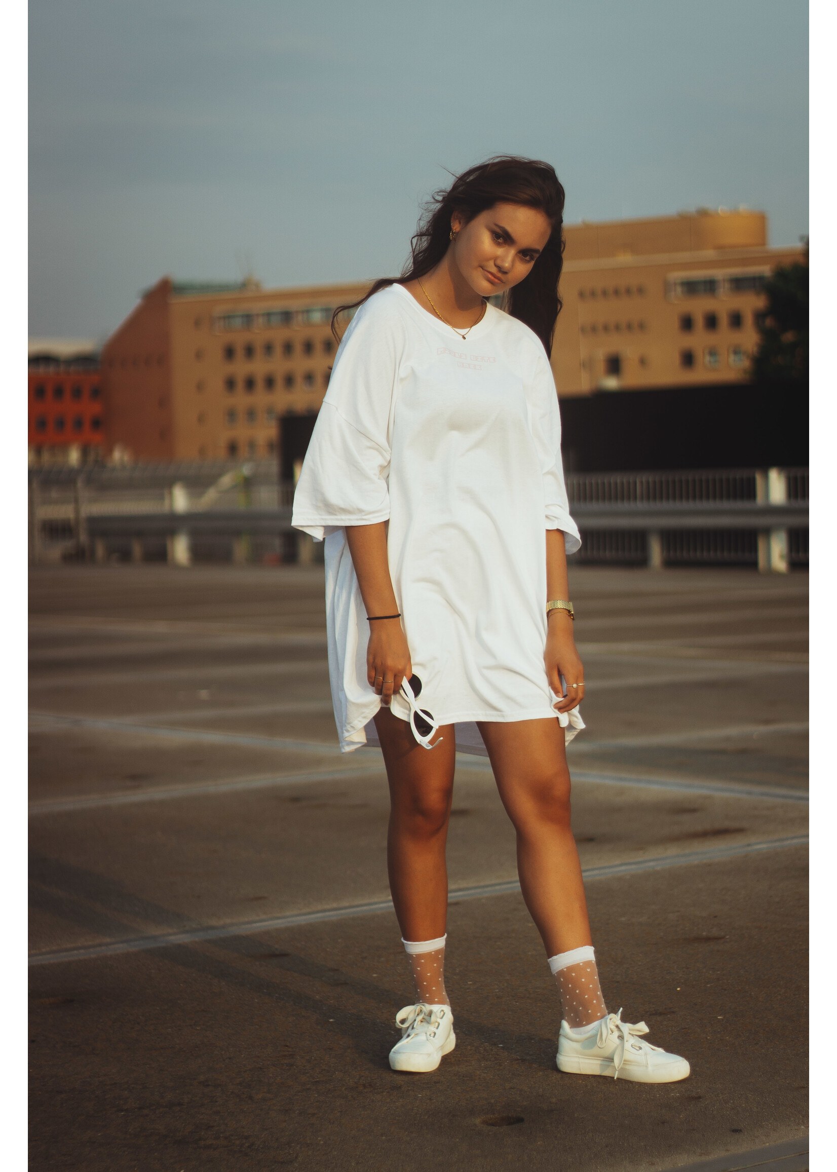 YOU ARE SPECIAL "Girls Bite Back" White T-Shirt Dress