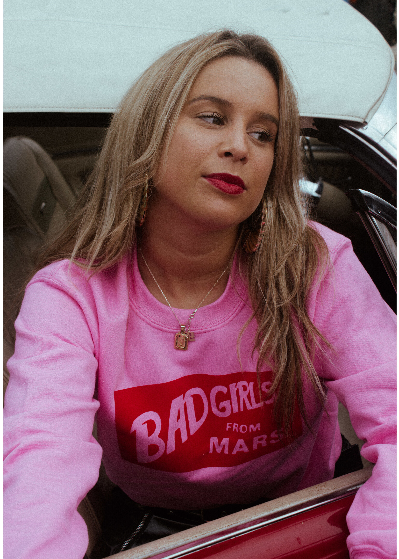 YOU ARE SPECIAL "Badgirls From Mars" Pink Sweater