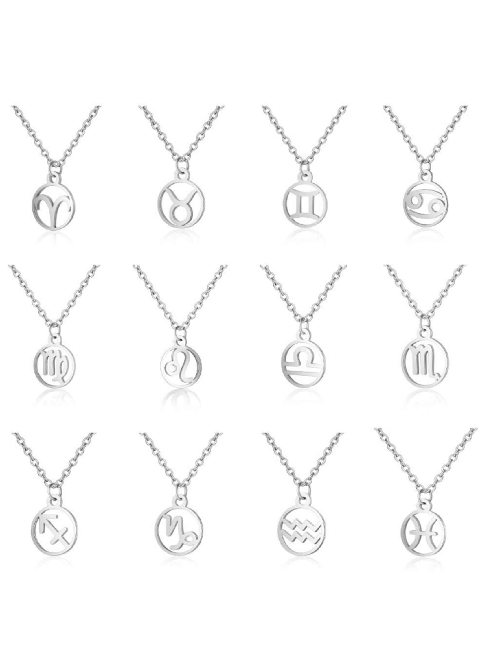 YOU ARE SPECIAL ''Little Circle Horoscope '' Silver Necklace