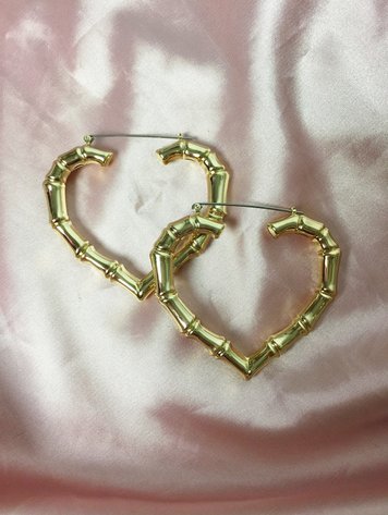 YOU ARE SPECIAL ''Bamboe Hearts'' Gold Earrings