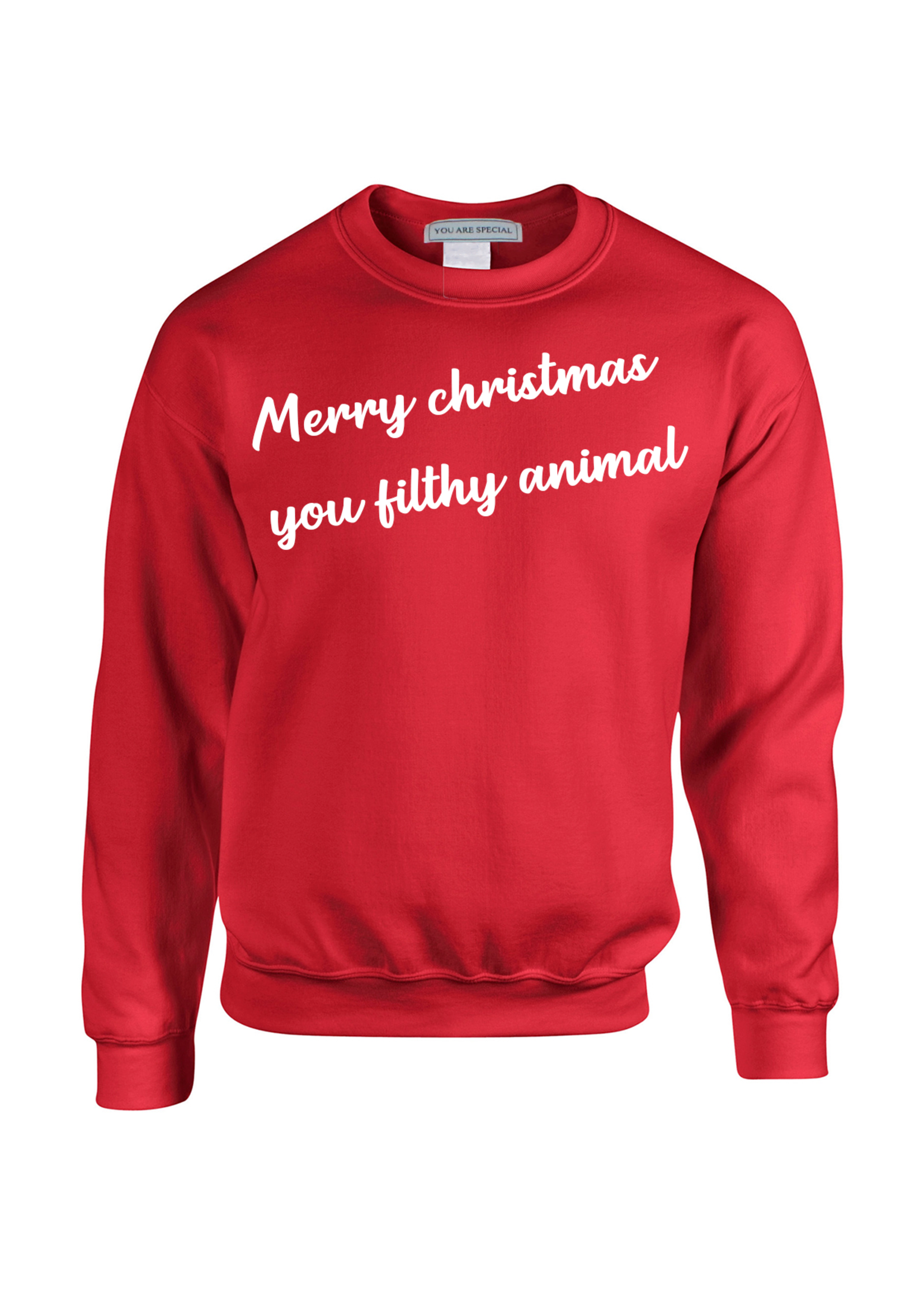 YOU ARE SPECIAL ''Merry Christmas You Filthy Animal'' Red Sweater