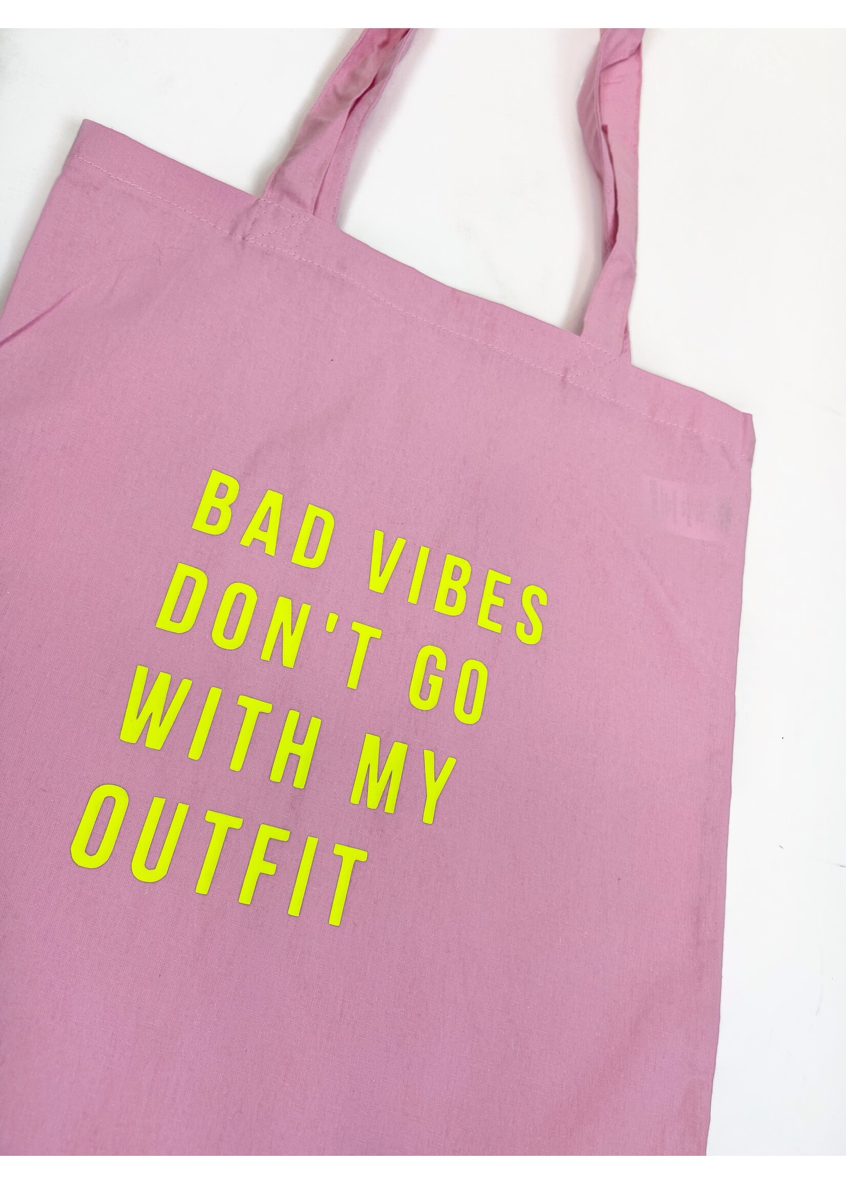 YOU ARE SPECIAL ''Bad Vibes'' Pink Canvas Bag