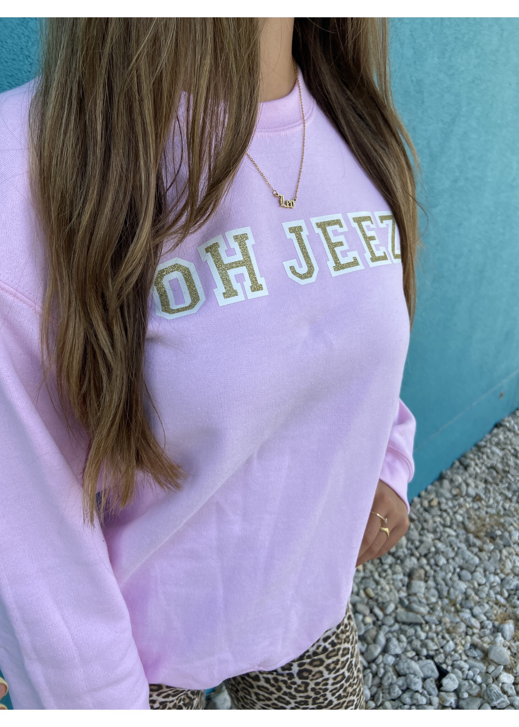 YOU ARE SPECIAL "Oh Jeez" Light Pink Sweater