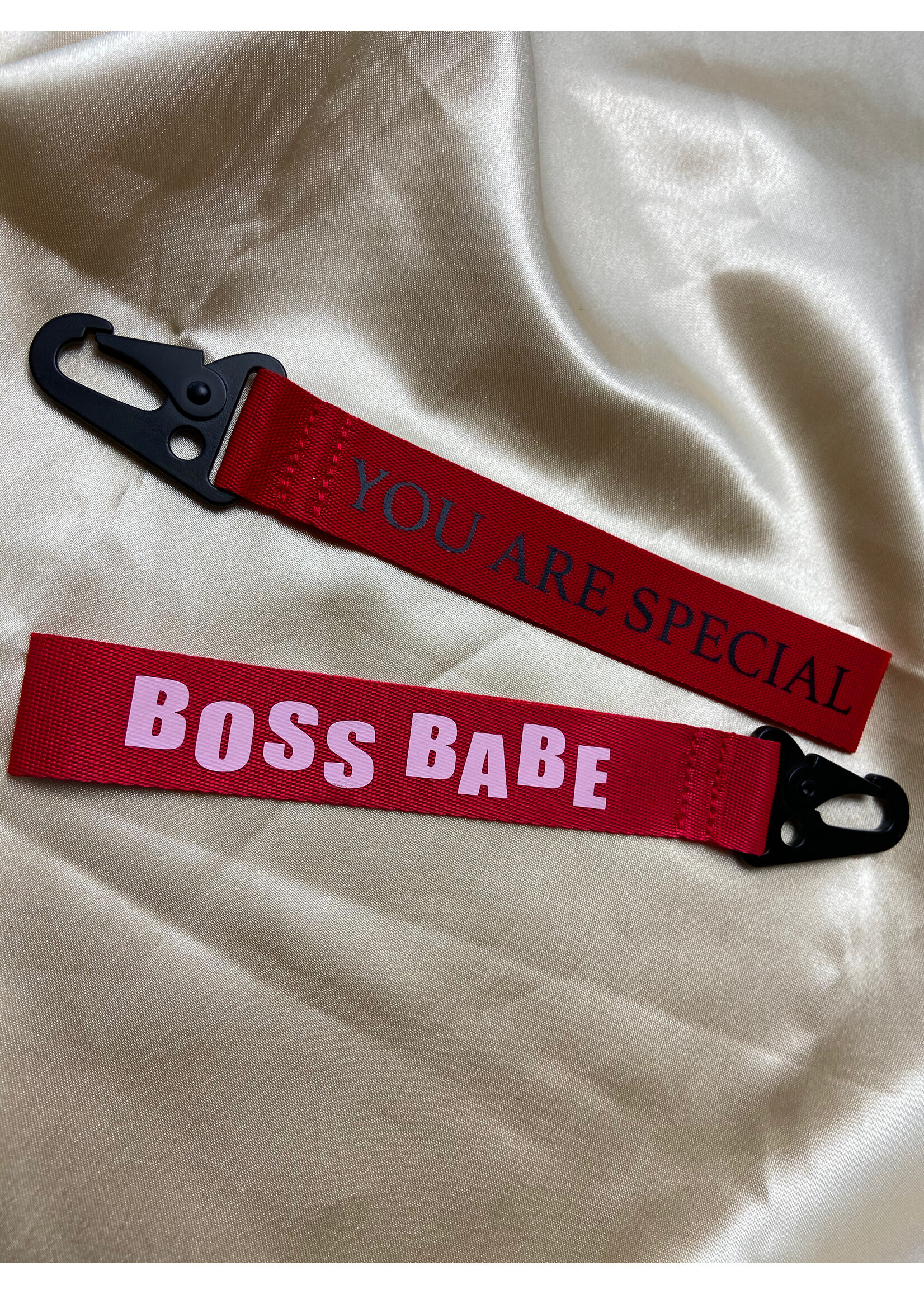 YOU ARE SPECIAL "BOSS BABE" Red Keychain