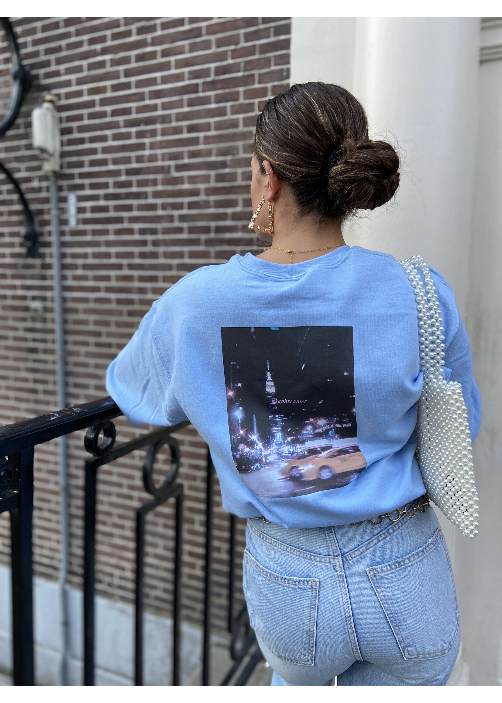 YOU ARE SPECIAL "NYC" Light Blue Sweater