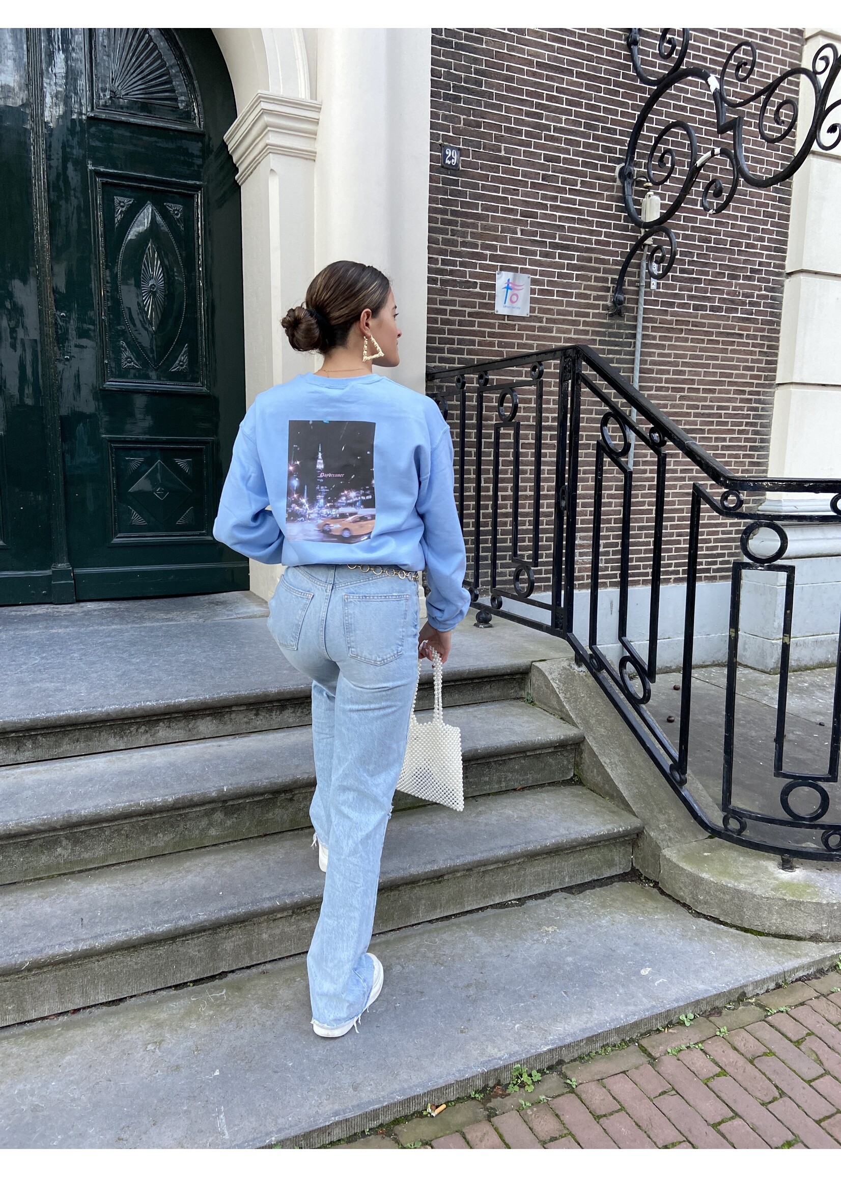 YOU ARE SPECIAL "NYC" Light Blue Sweater