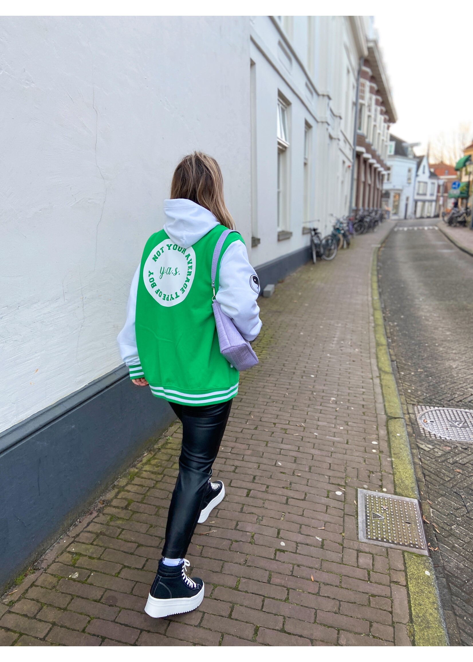 YOU ARE SPECIAL "Not Your Average Type Of Boy" UNISEX Green Baseball Jacket (1 exemplaar)