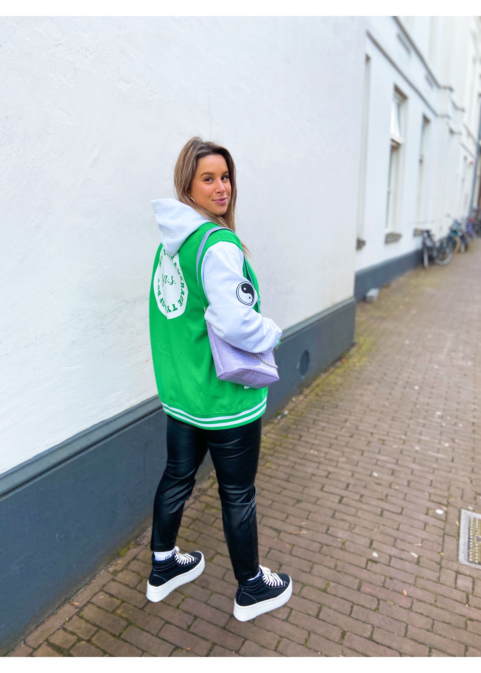 YOU ARE SPECIAL "Not Your Average Type Of Boy" UNISEX Green Baseball Jacket (one of a kind)