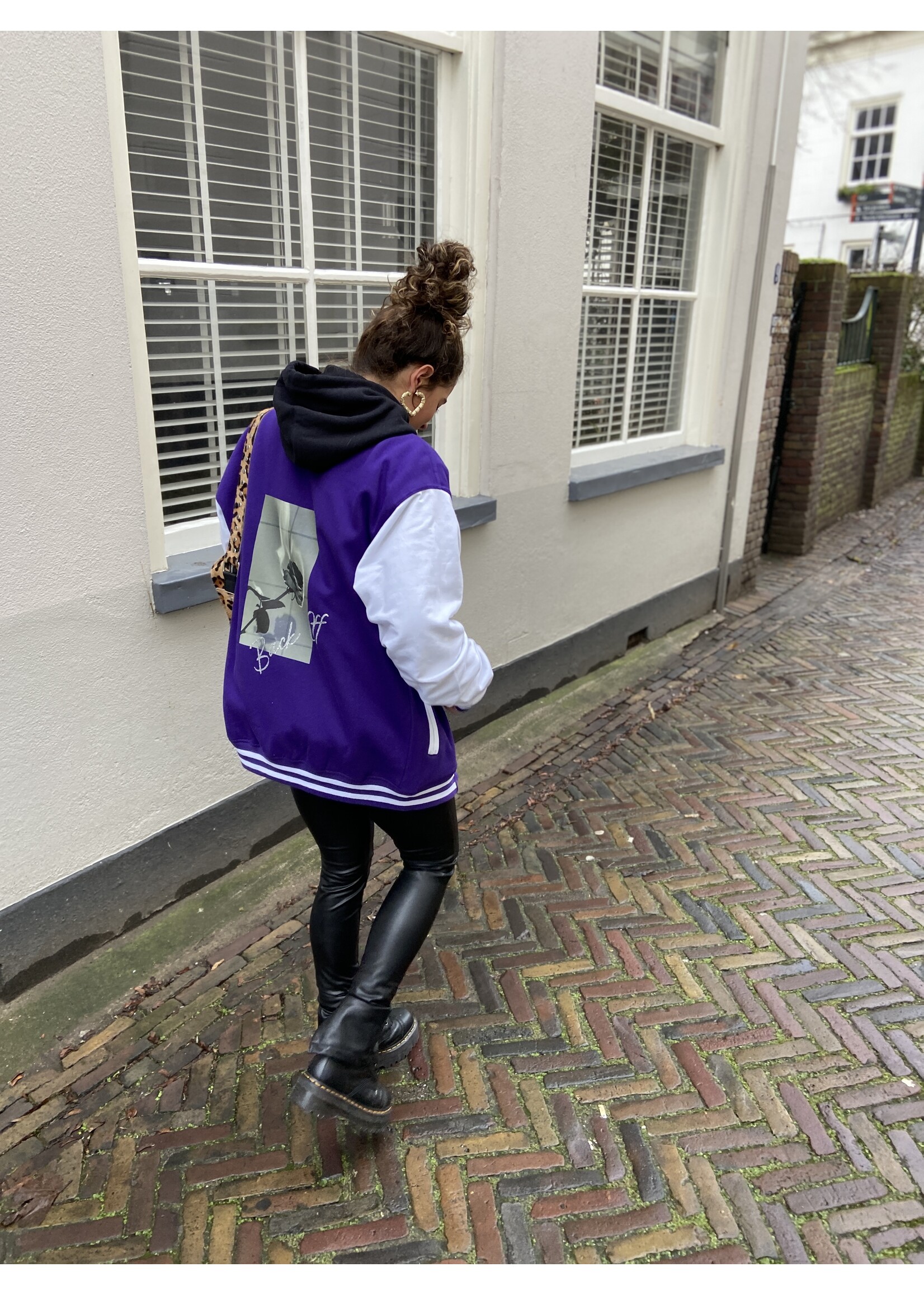 YOU ARE SPECIAL "Back Off" Purple Baseball Jacket (1 exemplaar)