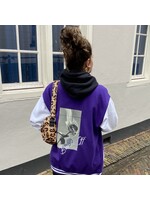 YOU ARE SPECIAL SOLD OUT! "Back Off" Purple Baseball Jacket (one of a kind)