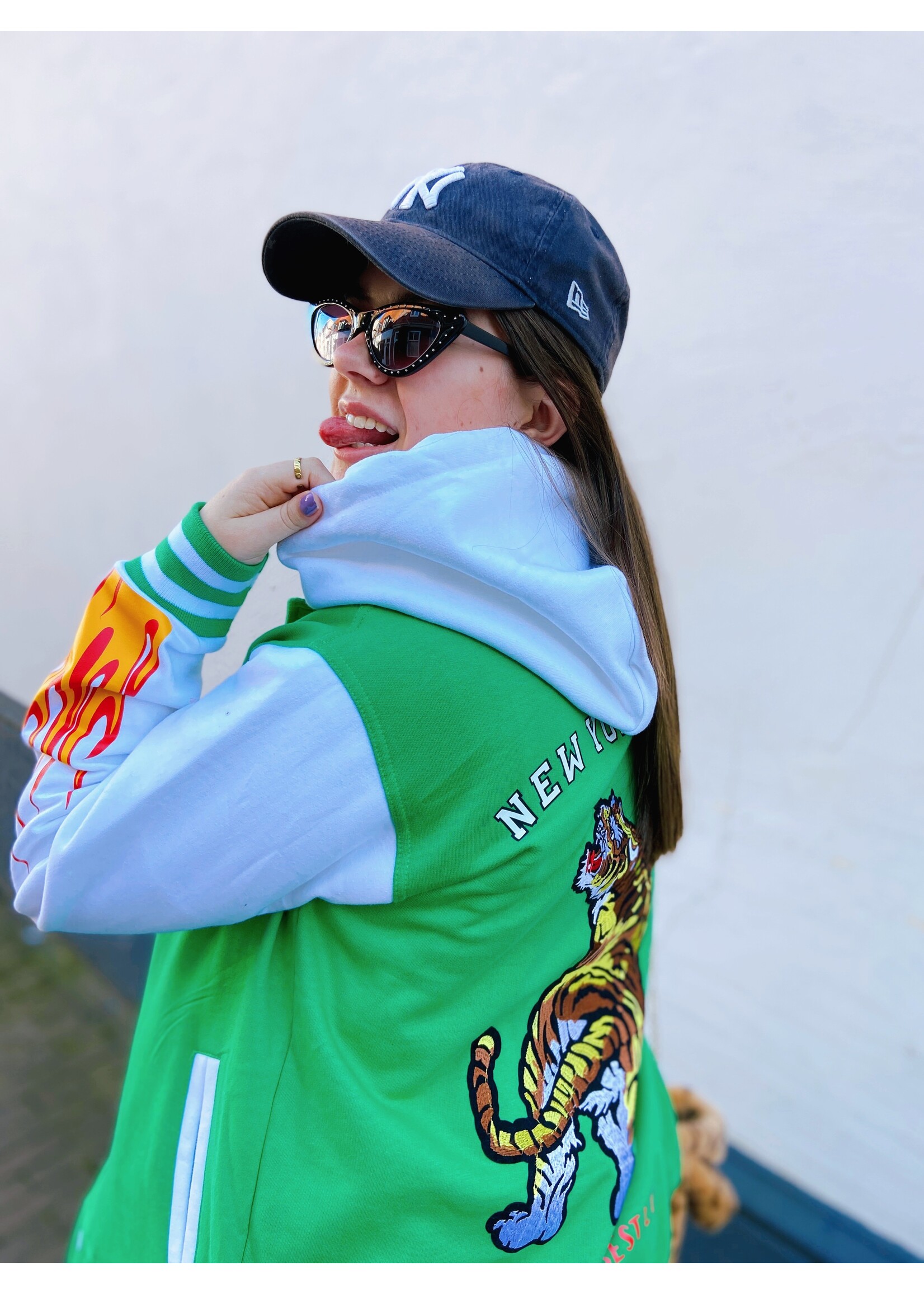 YOU ARE SPECIAL "Flying Tiger" Green Baseball Jacket (one of a kind)
