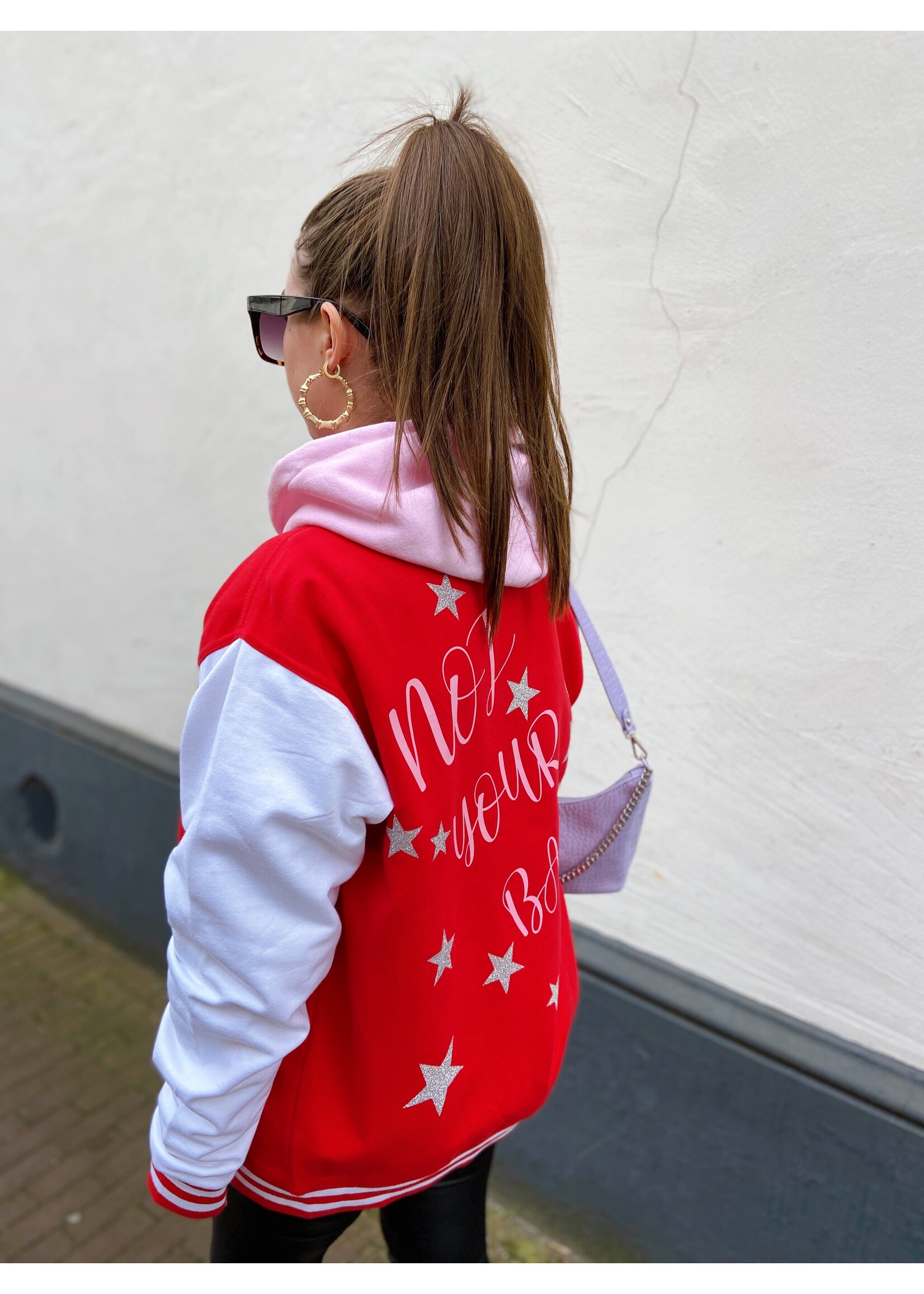 YOU ARE SPECIAL "Not Your Baby" Red Baseball Jacket (1 exemplaar)