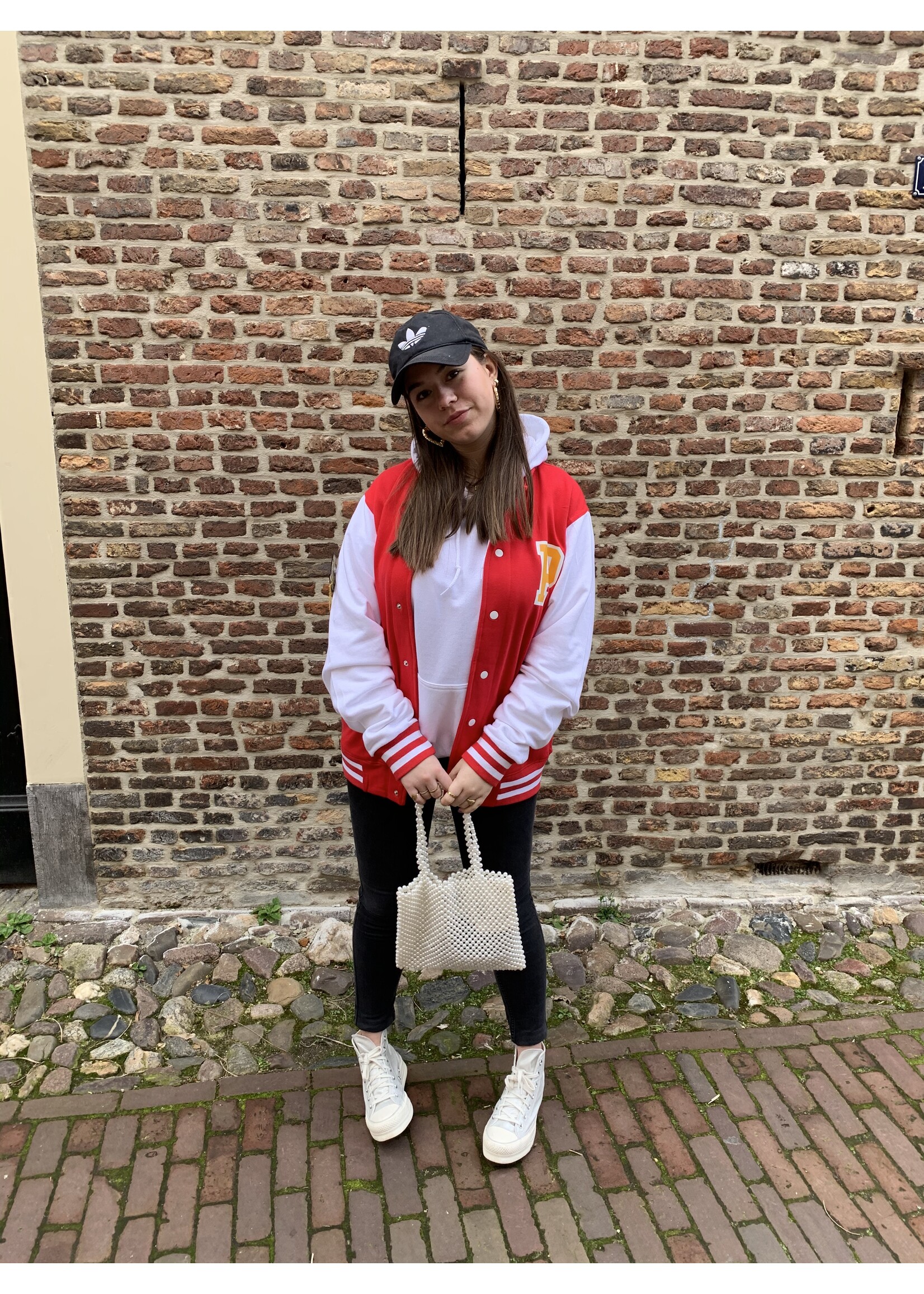 YOU ARE SPECIAL "Paris" Red Baseball Jacket