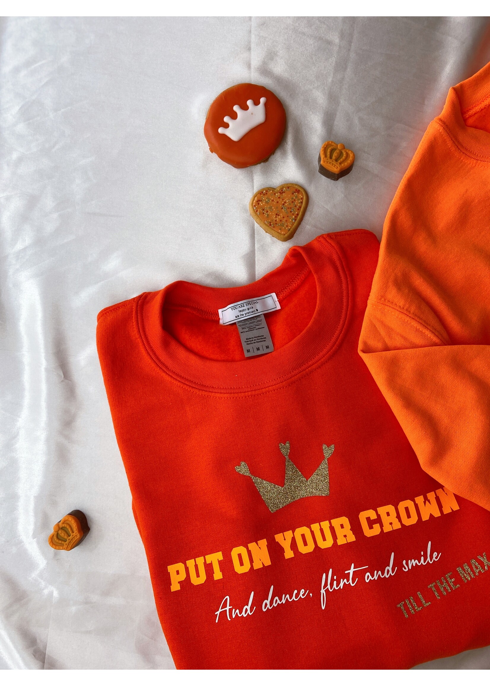 YOU ARE SPECIAL "Put On Your Crown" Orange Sweater