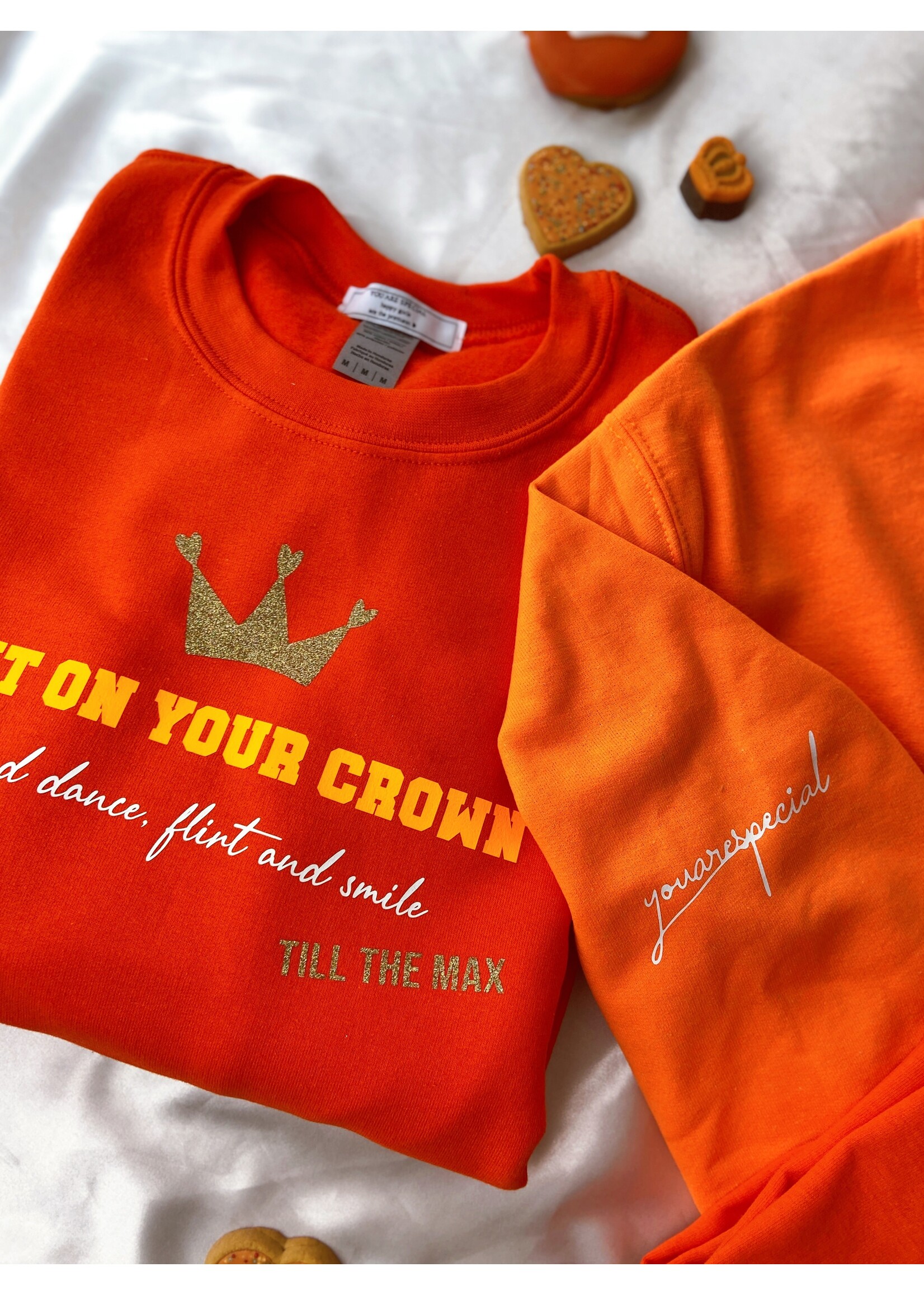 YOU ARE SPECIAL "Put On Your Crown" Orange Sweater