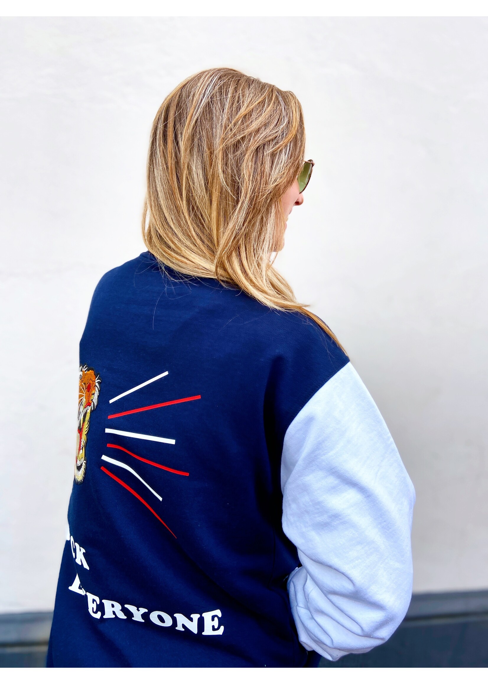 YOU ARE SPECIAL ''Shock Everyone'' Blue Baseball Jacket