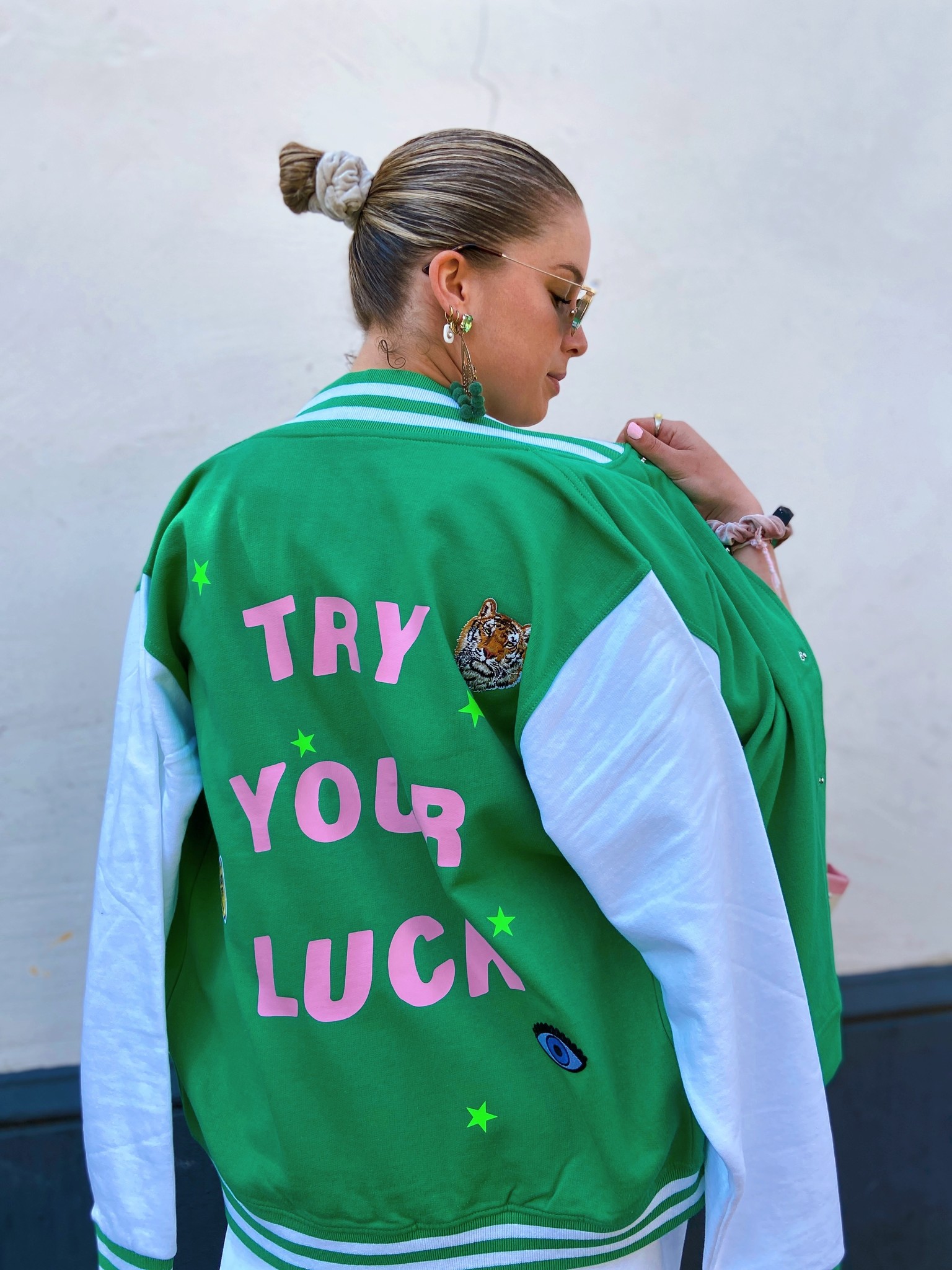 Preek trimmen Kietelen Try Your Luck" Green Baseball Jacket - You Are Special NL