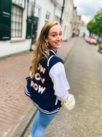 YOU ARE SPECIAL ''GROW'' Dark Blue Baseball Jacket