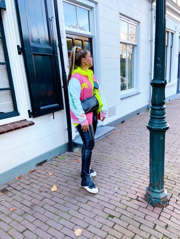 YOU ARE SPECIAL SOLD OUT!''Paillet mouth'' Pink Baseball Jacket (1 exemplaar)
