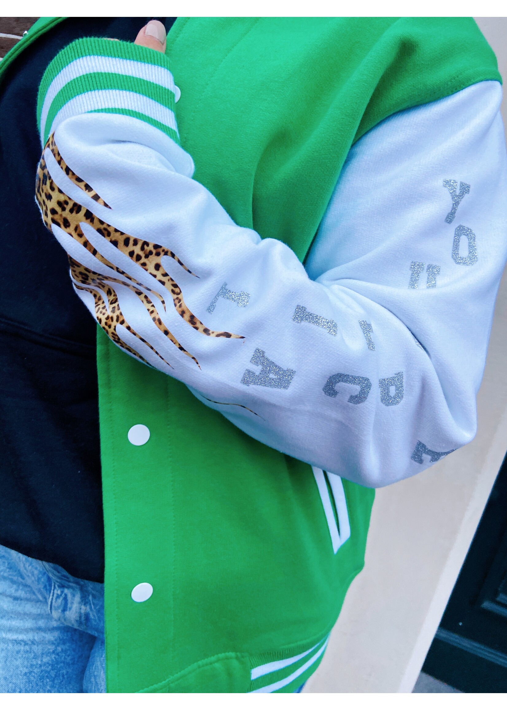 YOU ARE SPECIAL ''Star Eye'' Green Baseball Jacket