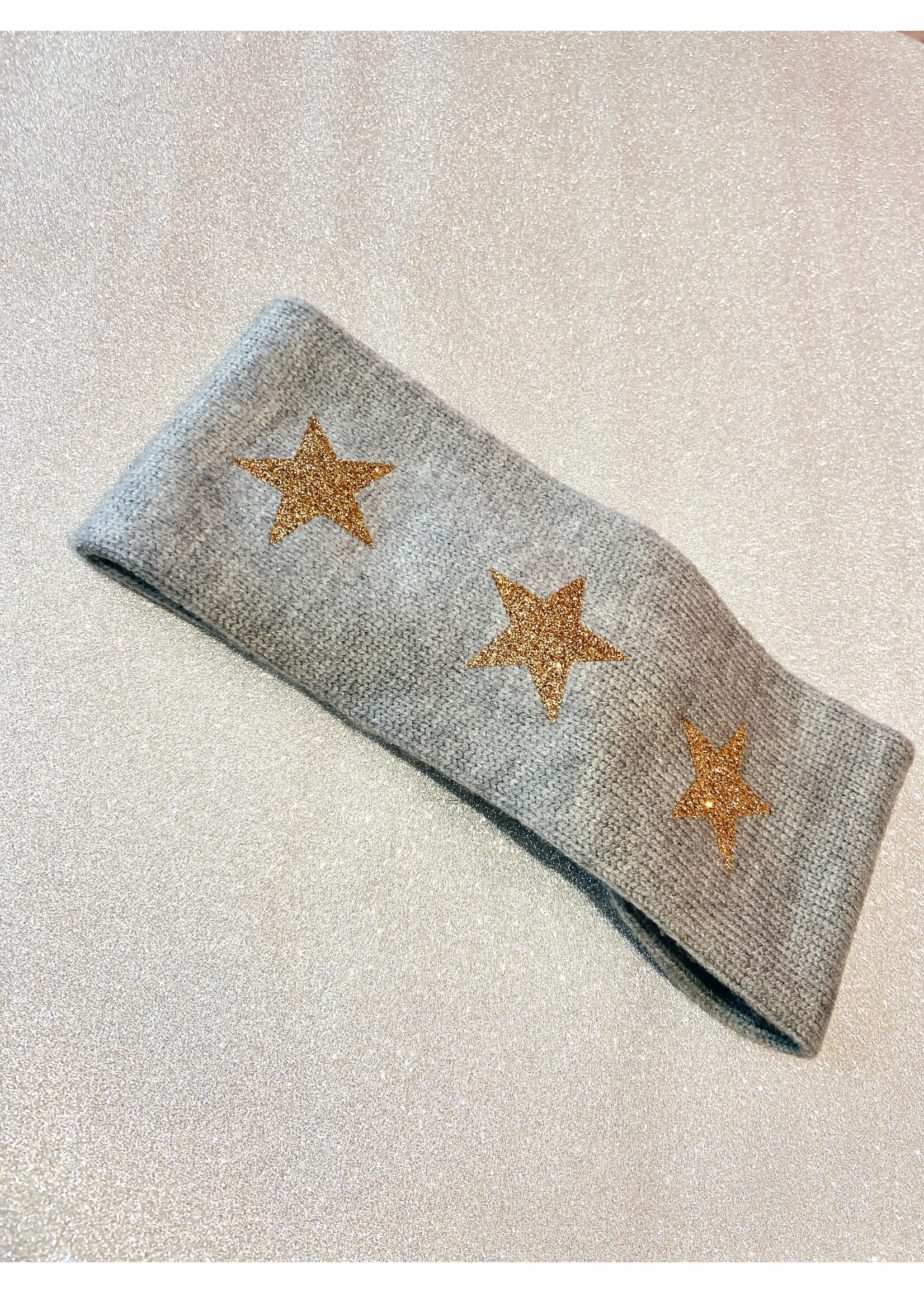 "Grey Twist Knot Headband" Glitter star