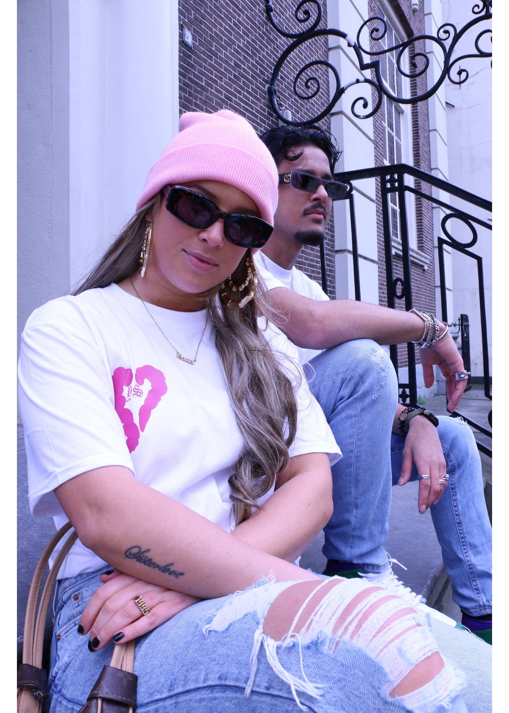 YOU ARE SPECIAL "Love Shooting" White T-Shirt | Pink logo