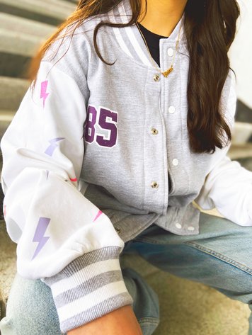 YOU ARE SPECIAL "Lightning" Grey Baseball Jacket (1 exemplaar)