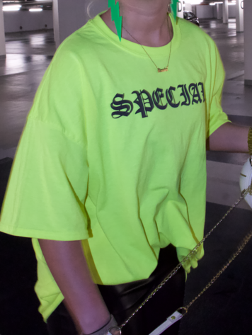 YOU ARE SPECIAL "Special Neon Yellow" T-Shirt Dress