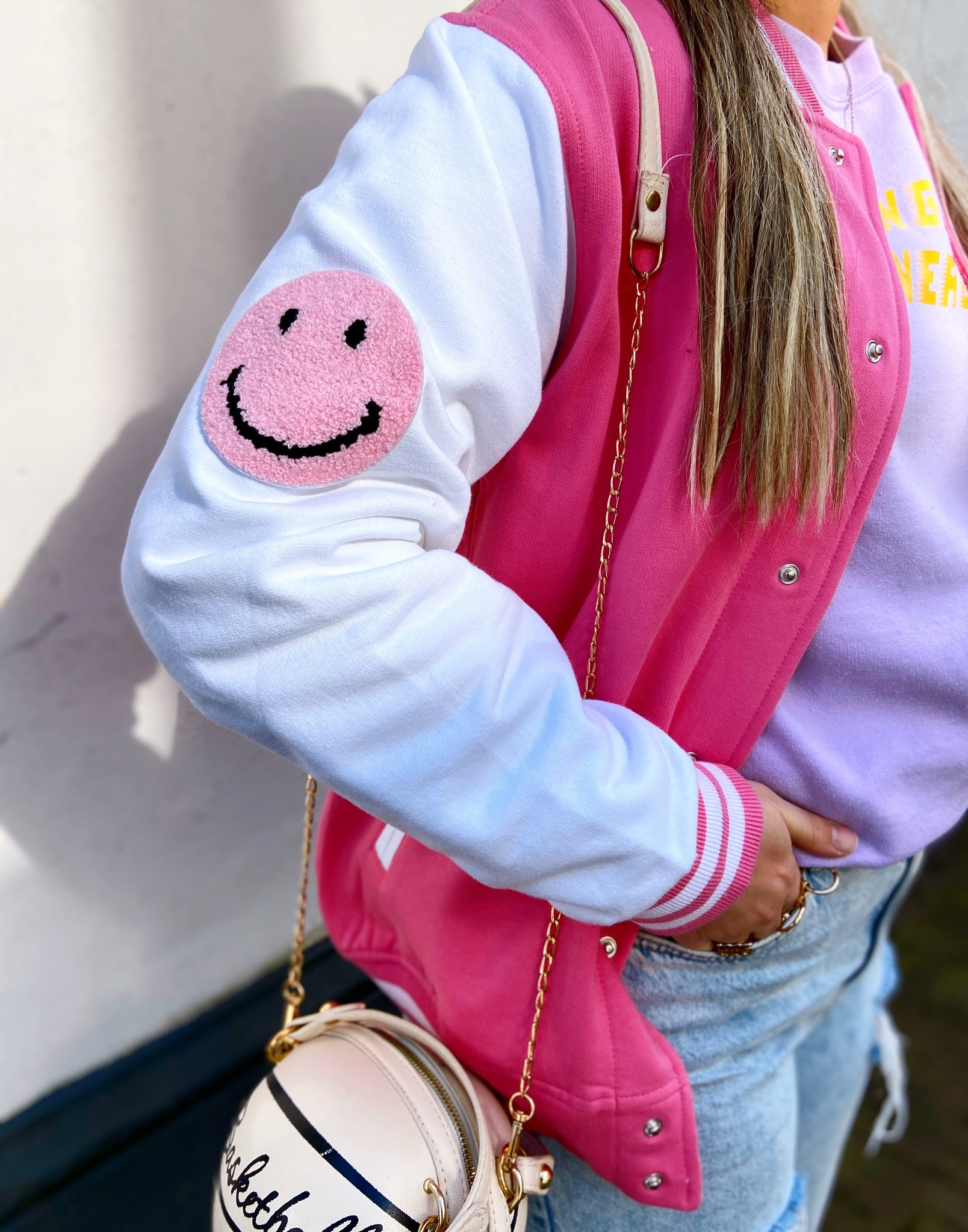 I'm All In'' Pink Jacket | FASHIONABLE BASEBALL JACKET - You Are Special NL