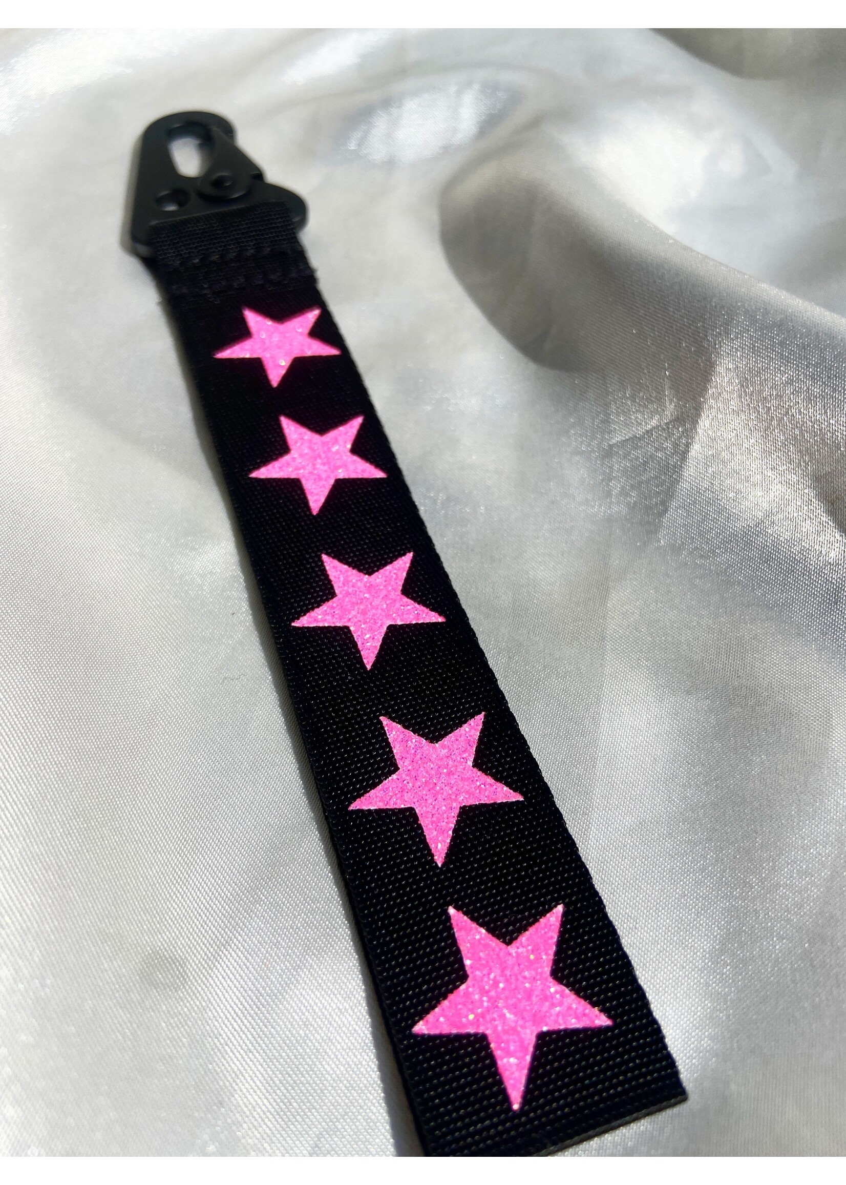 YOU ARE SPECIAL "PINK GLITTER STARS" Black Keychain