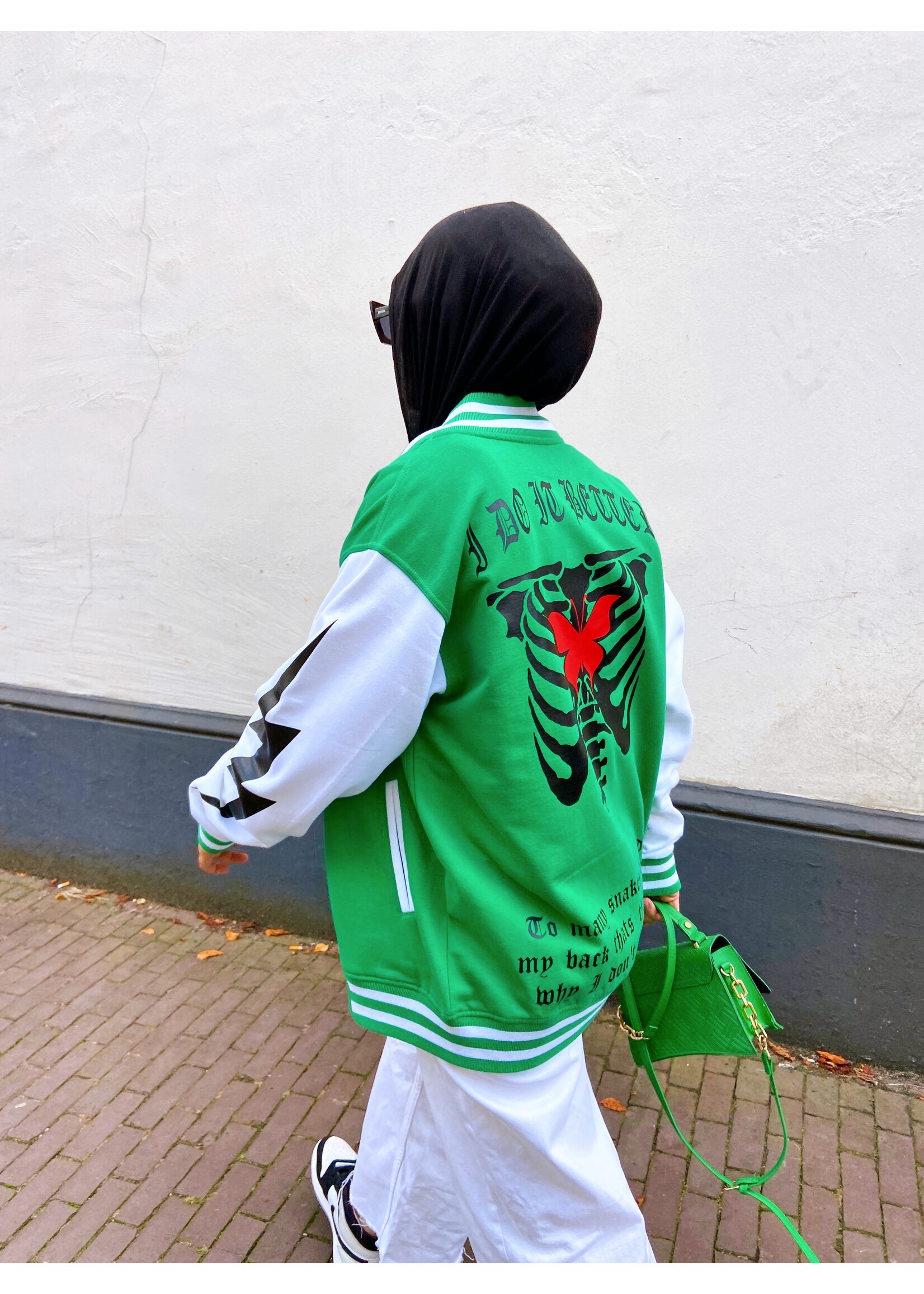 YOU ARE SPECIAL "Snake" Green Baseball Jacket (1exemplaar)