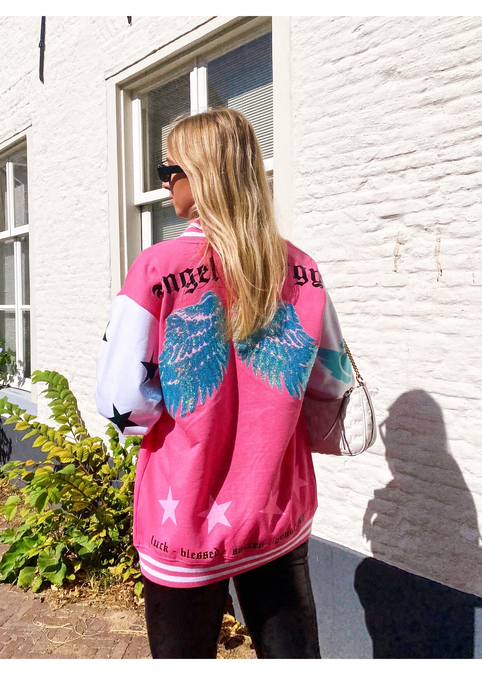YOU ARE SPECIAL SOLD OUT! "Angel Energy" Pink Baseball Jacket (1 exemplaar)