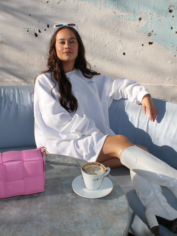 YOU ARE SPECIAL "Ride The Wave" White Sweater Dress