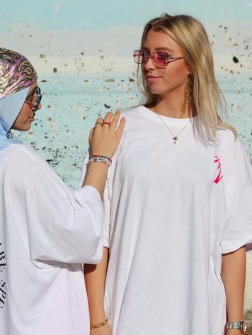 YOU ARE SPECIAL "You Are Special" White T-Shirt Dress