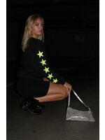 YOU ARE SPECIAL "Yellow Glitter Stars" Black Sweater