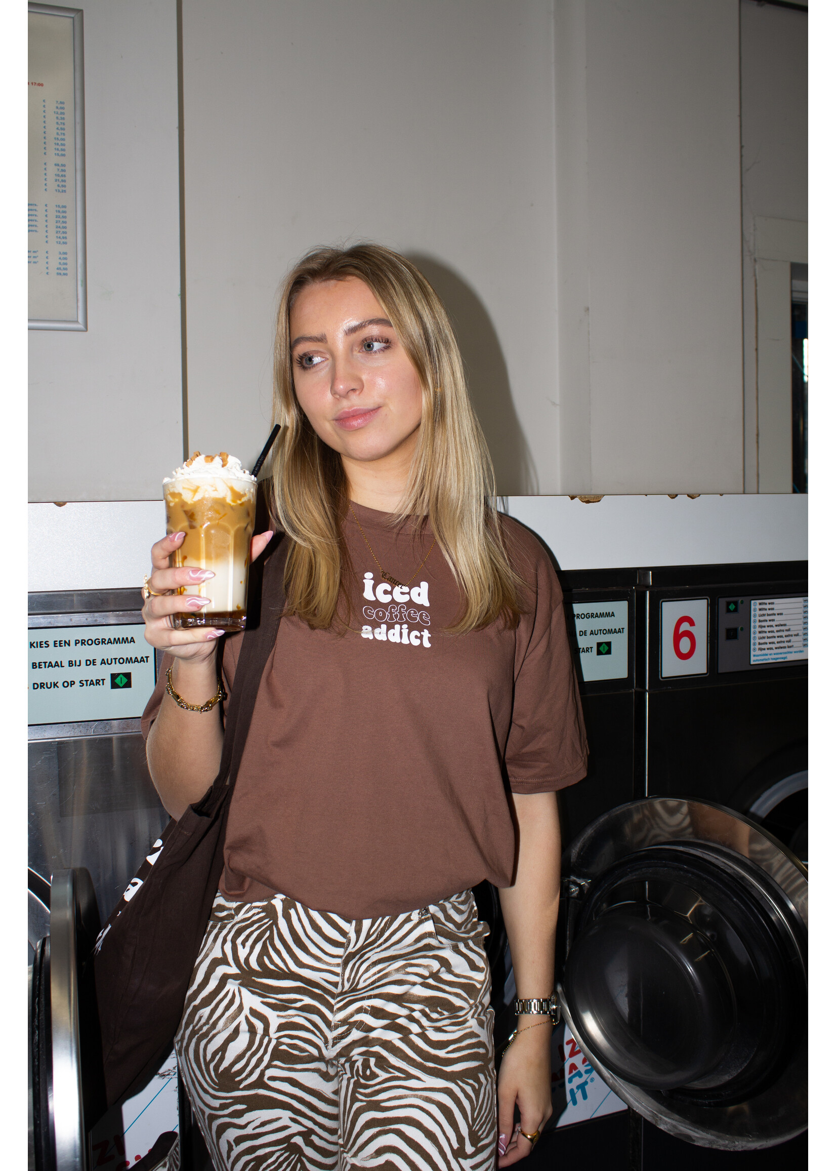 YOU ARE SPECIAL "Iced Coffee Addict" Brown T-Shirt