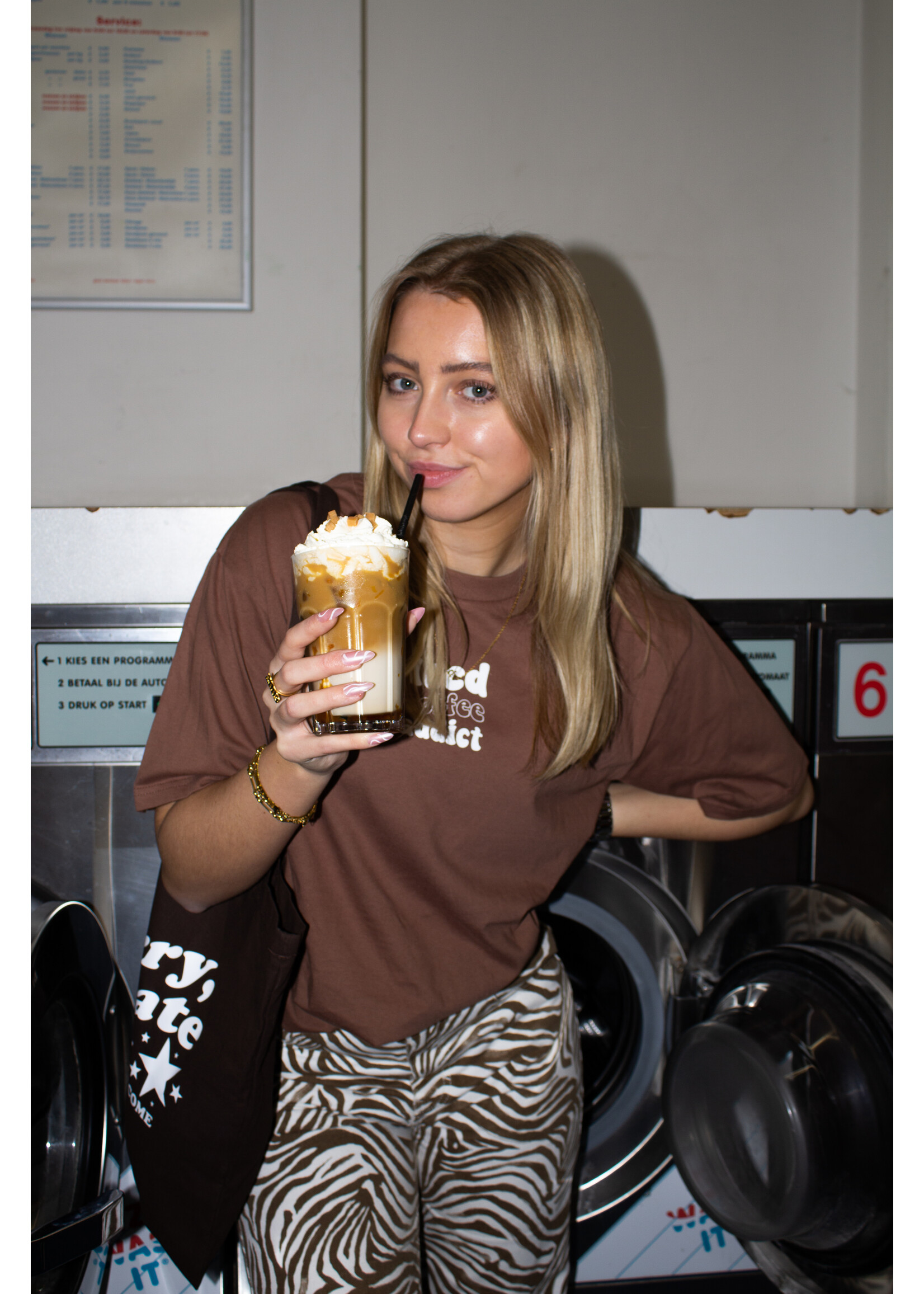 YOU ARE SPECIAL "Iced Coffee Addict" Brown T-Shirt