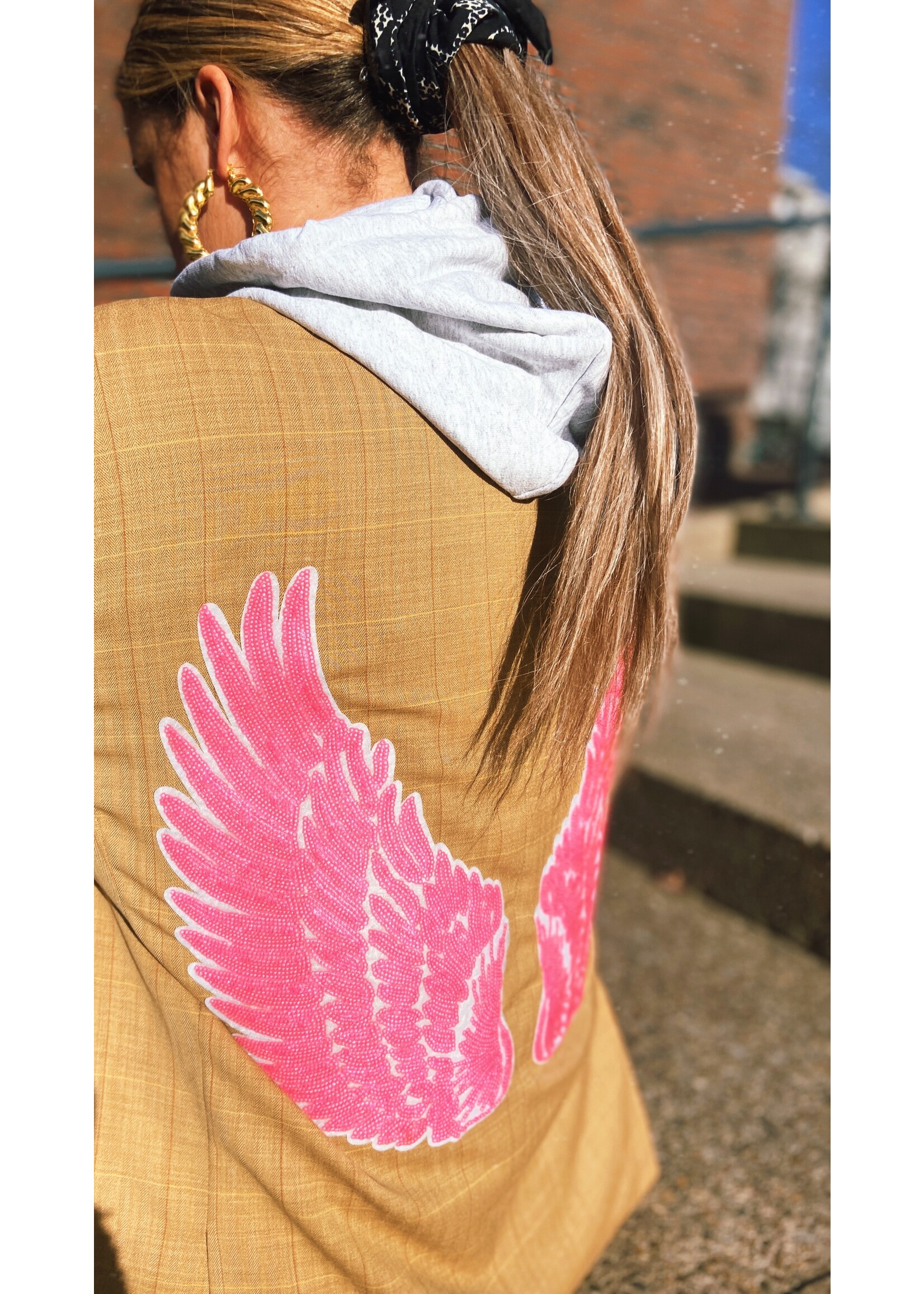 YOU ARE SPECIAL ''Fringes Wings'' Beige Vintage Blazer (one of a kind)