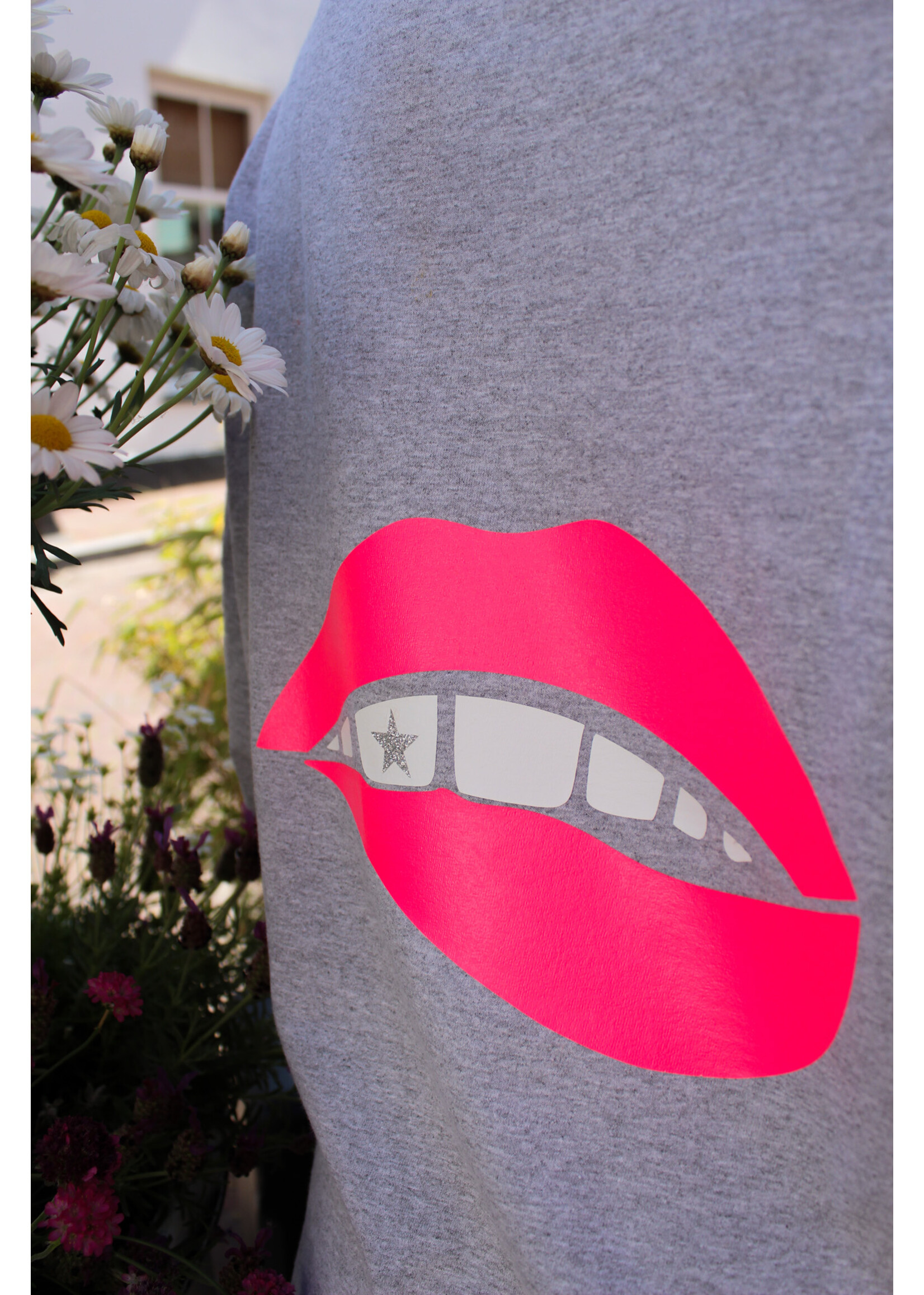 YOU ARE SPECIAL "Neon Mouth Backprint" Grey T-shirt Dress