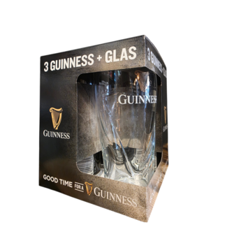Guinness GUINNESS - DRAUGHT STOUT PAKKET + GLAS