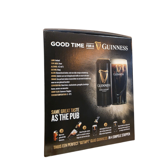 GUINNESS - DRAUGHT STOUT PAKKET + GLAS