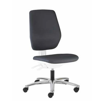 Throna Cleanroom stoel- wit frame - wielen - hoogte 42/55 cm (Pro)