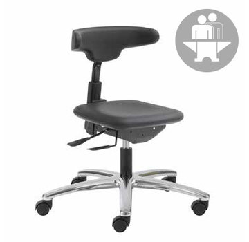 Throna Cleanroom chair - Intensive use - castors - height 42/55 cm