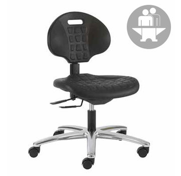 Throna Cleanroom chair - intensive use - castors - height 43/56 cm