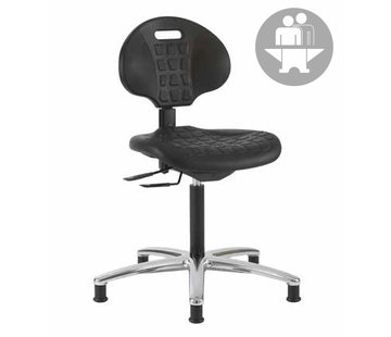 Throna Cleanroom stoel - Intensief gebruik-  glijders - hoogte 51/86 cm