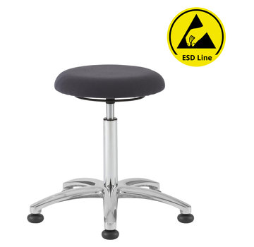Throna Cleanroom stool - ESD - glides - height 42/85 cm