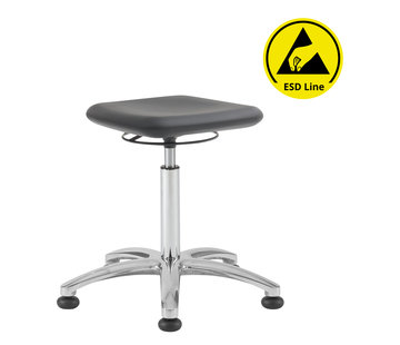 Throna Cleanroom stool - ESD - castors - height 42/84 cm