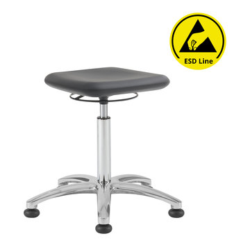 Throna Cleanroom stool - ESD - castors - height 42/84 cm