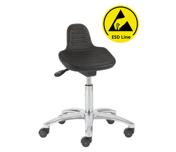 Throna Cleanroom stool - ESD - castors - height 42/55 cm