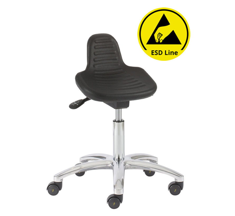 Cleanroom stool - ESD - castors - height 42/55 cm